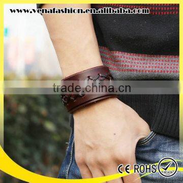 Genuine Italian Wide Leather Bracelet,leather Wrap Bracelet