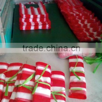 HDPE red+white striped bags