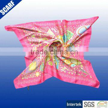 100 polyester sation wholesale foulard square scarf