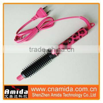 Mini Travel Hair Curler with brush, European plug ,New Mould Coating Brighter Oil On Shell