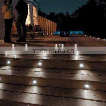 Recessed stainless steel led steplight for modern gardens and decks