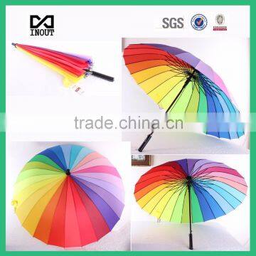 high quality 23" auto open 24k straight rainbow umbrella