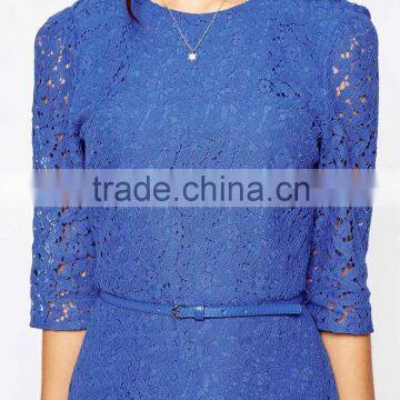 Women's Fashion Designer One Piece Dress, Latest Dress Designs for Ladies Blue Colour Dress photo-4