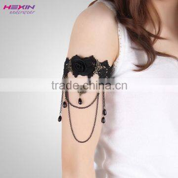 Black Armband Flower Lace Tassel Bracelet Upper Arm Bracelet Chain