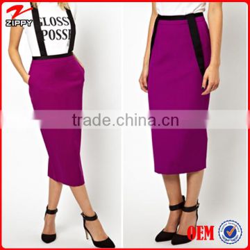 2016 New style fashion women strap pencil skirt midi skirt