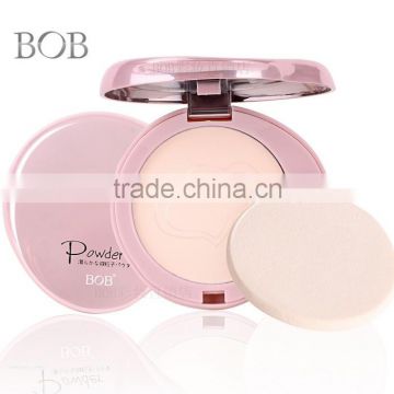 BOB Pressed Powder Foundation Highlight Cosmetic With Puff , Waterproof Makeup Compact Powder