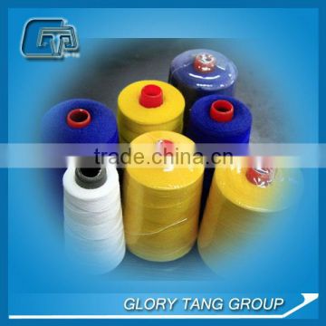 Raw white or dyed meta -aramid and para-aramid yarn for sewing thread