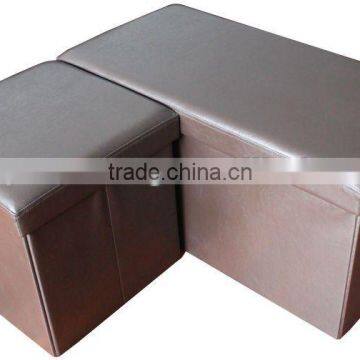 stronger!! Brown PVC Leather folding stool