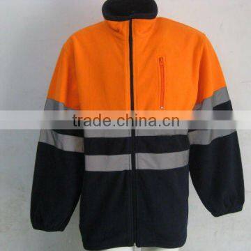 orange reflective fleece jacket