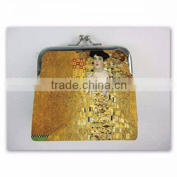 Klimt oil painting coin purse metal frame change purse design printing sublimation