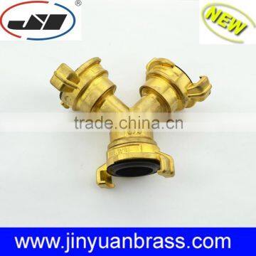 Brass Garden coupling pipe Y connector garden brass fitting for garden hose Y adapter 3 way coupler