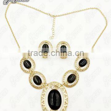 Juyuan Fashion 18K Gold Plated Pendant&Earring Opal Semi-gloss Set