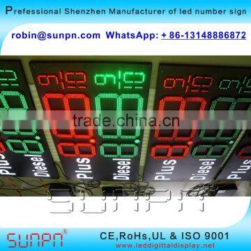 Miami FL USA Led digital gas price display 8.88 9 & 8.88 9/10 (15 inch ) R/W/Y/W/B Color