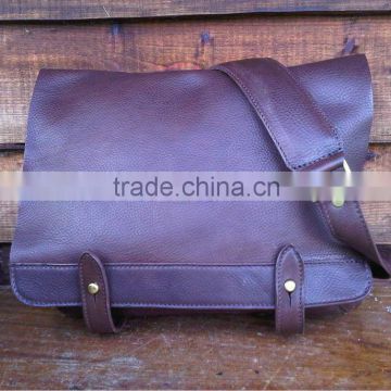 luxury leather messenger bag with suede lining