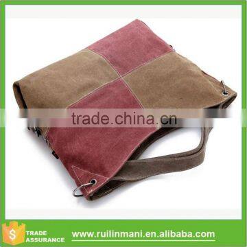 2015 High Quality Women Handbags Tote Women Clutch Female Patchwork Stitching Color Canvas Bags Women's Canvas Handbags Sale photo-3