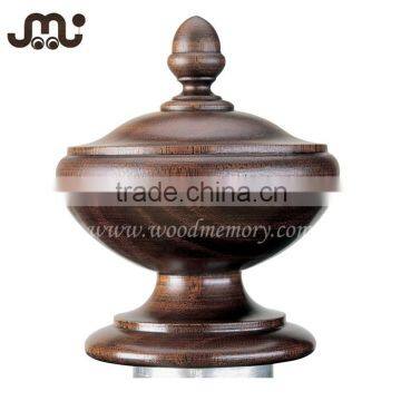 Polished wooden curtain rod end cap,high quality wooden curtain pole end cap