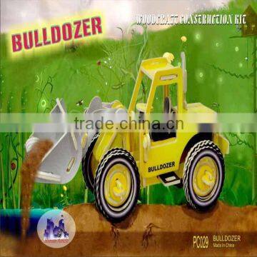 3D Wooden Puzzle - Bulldozer - Wood Craft - Self Construction Kit