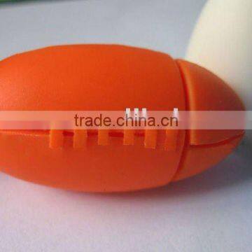 custom soft pvc football shape usb flash disk with hi-speed Flash