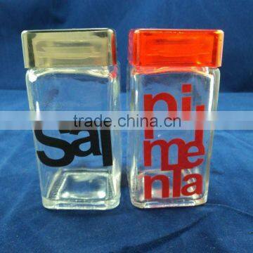 120ml glass jars square slat and pepper shakers