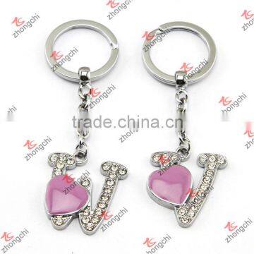 Enamel Purple Heart Metal Keychain/Alphabet Key Chain (KR15121422)