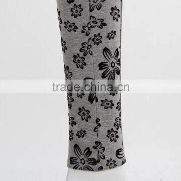 F5W31069 Women Flower Print Two Front Zippers Leggings photo-6
