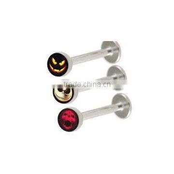 Wholesale ! labret lip piercing with acrylic skull