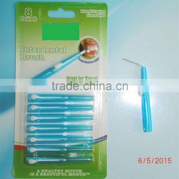 push style interdental brushes, easy for traveling, plastic brush can be bend