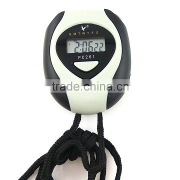 Black White Single Row 2 memory recall LCD Display Sports Stopwatch Timer PC261