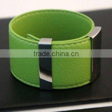 High Quality wide leather cuff bracelets,MOQ 2ps per stye