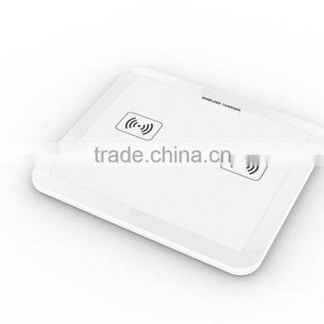 Usb qi Technology Wireless Charger Fast Charging Pad for 2 Cell Phone Together