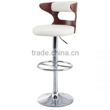 2015 New White PU Oak Wood Modern Bar Stool for Living Room