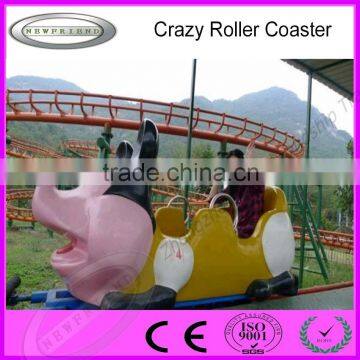 Outdoor Amusement ride roller coaster crazy mouse train for kids and adults