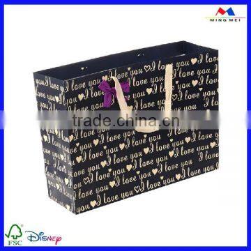 Custom Design Red Wine Paper Material Handbag With Ribbon photo-2