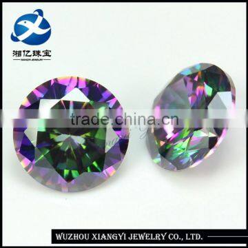 Best Quality Precious Stones,Polishing Round Brilliant Cut 2-7mm Synthetic Rainbow CZ Stones