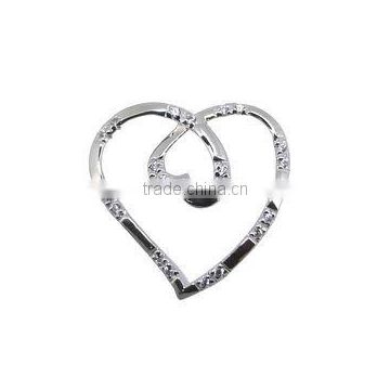 P282 925 sterling silver jewelry pendant,love theme heart shaped small pendants in rhodium plating