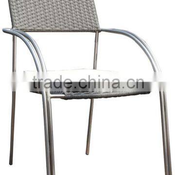 2015 Easily to clean light stainless steel rattan/wicker ourdoor chair;garden chair