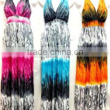 Wholesale Zebra Animal Print Long Dresses Assorted