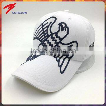 Wholesale pure white baseball cap with Printed pattern