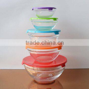 Hot selling 5 pcs glass bowl sets for food