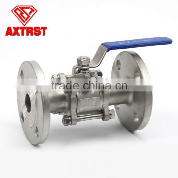 3pc floating stainless steel flange ball valve for Water, Oil