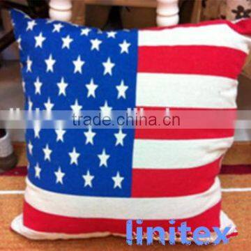 cotton linen jute or blended back cushions throws car cushion bolster cushion covers with printed National flag