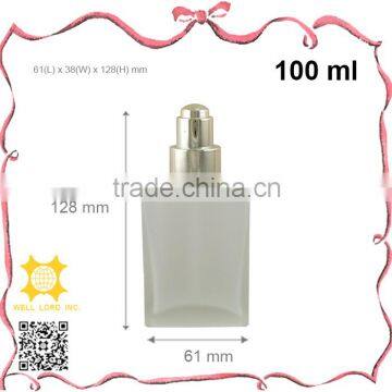 100ml big capacity matte glass silver dropper bottle