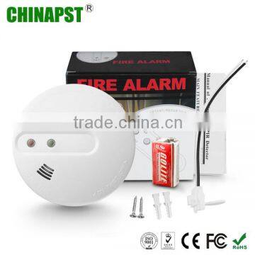 China hot sale Red LED / Di Di Soud 6F22 battery 9V wireless home smoke detector sensor PST-WHS101