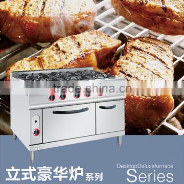 Kitchen Equipment Gas Range With 4-Burner & Oven With Cabinet Price sale