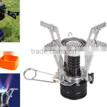 Mini camping stove automatic ignition Portable Outdoor Picnic Gas Foldable Camping Mini Steel Stove Case ak077