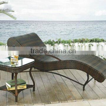 Outdoor Wicker Rattan Chaise Sun Beach Pool Lounge Furniture photo-4