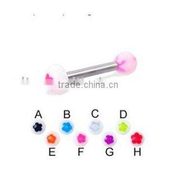 Yiwu zelin body jewelry UV tongue barbell rings