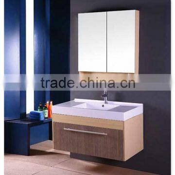 2016 Customized MDF / Oak Wood Bathroom Mirrored Cabinet in High Gloss Painting photo-5