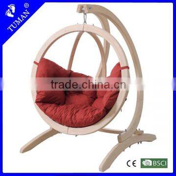 Outdoor Curved Hammock Hanging Baby Wood Cradle