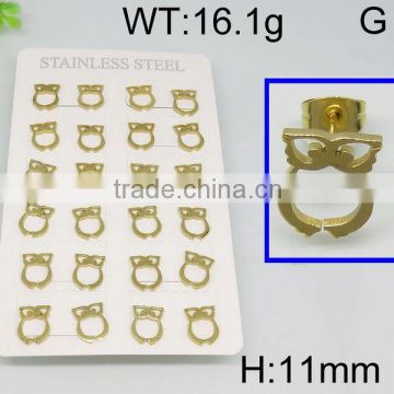 Wholesale Lovely Gold Color owl earring